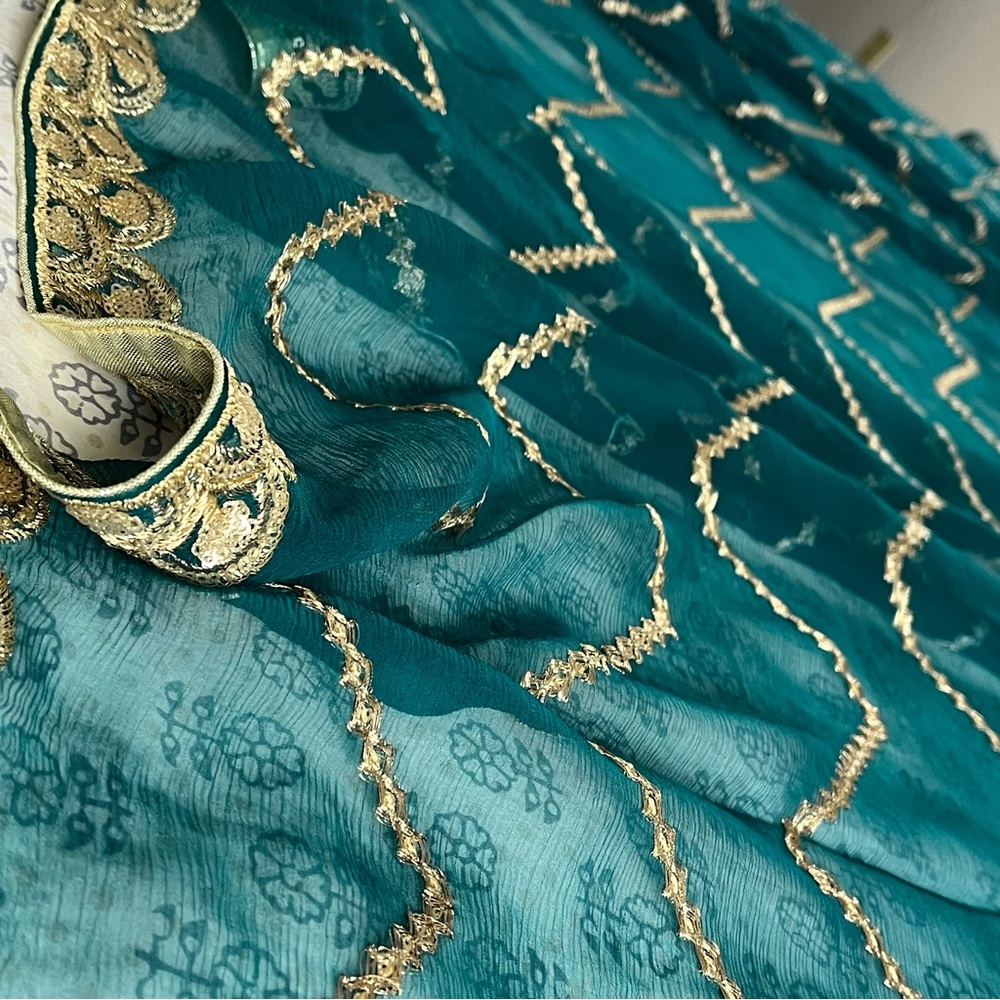 Sequin Embellished Chiffon Dupatta/Scarf - Picture 10 of 12
